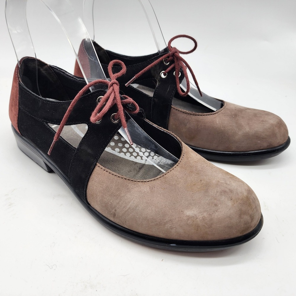 Naot Alisio Oxford Mary Jane Shoes Women's 37 US 6-6.5 Color Block Nubuck